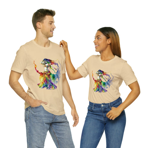 Rainbow Belly Dancer in Motion - Short Sleeve Tee